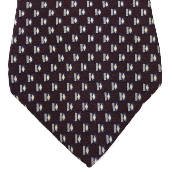 Graham & Lockwood Tie Maroon Blue 100% Silk Necktie 👔 Made In Mexico 58" - Picture 3 of 9